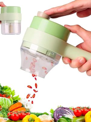 4 In 1 Electric Handheld Cooking Hammer | Multifunctional Hand Held Food Processor | Portable Wireless Vegetable Slicer